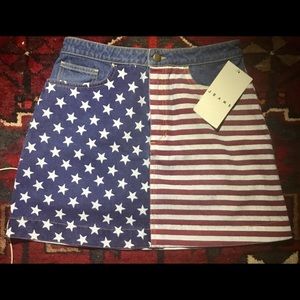 American apparel flag skirt Small but marked L